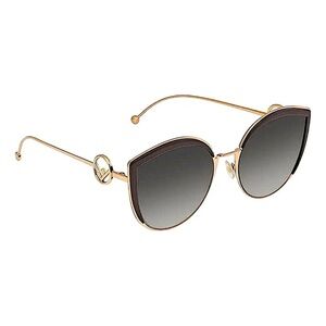 Fendi Gold and Black Cat-Eye Sunglasses